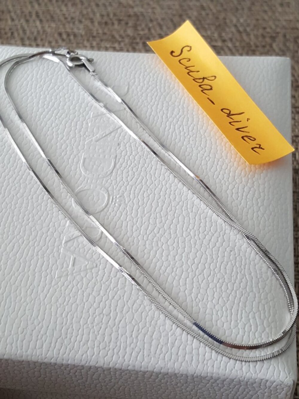 18" Sterling Silver Flat Snake Herringbone Chain Necklace Italy 925